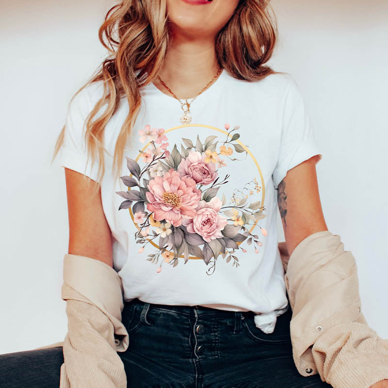 Watercolor Boho Wildflowers Autumn T-Shirt