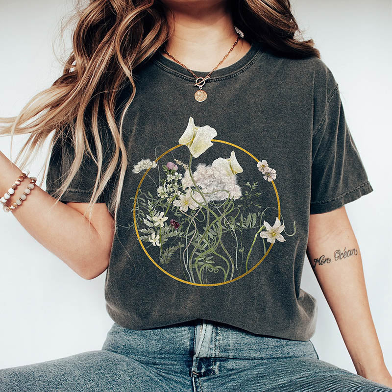 Pressed Wildflower White Floral T-Shirt