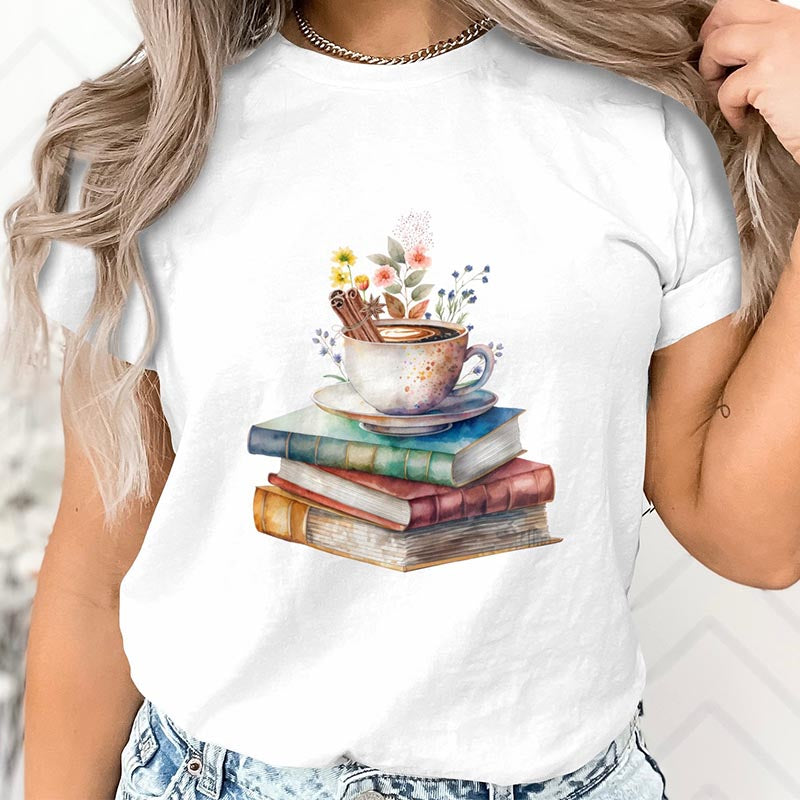 Reading Stack of Books Cup T-Shirt