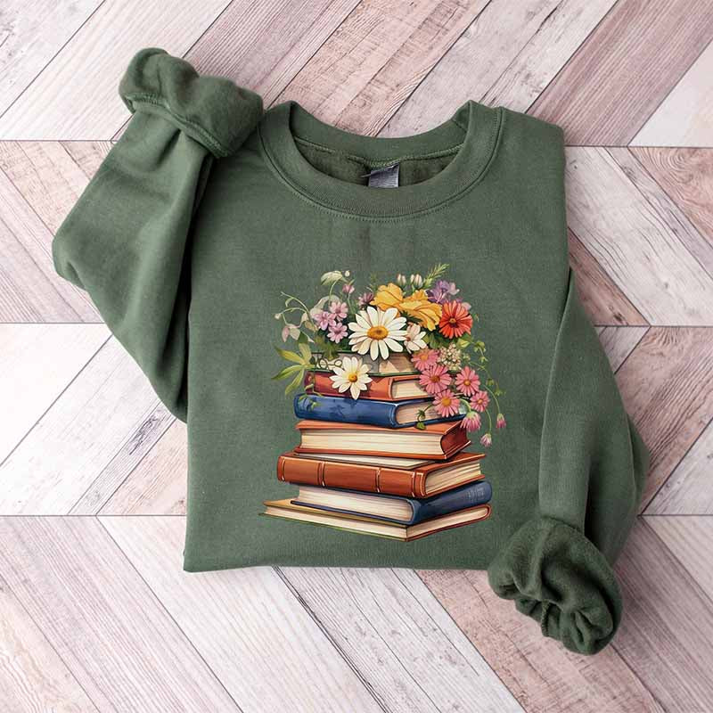 Flowers Book Club Bookworm sweatshirt
