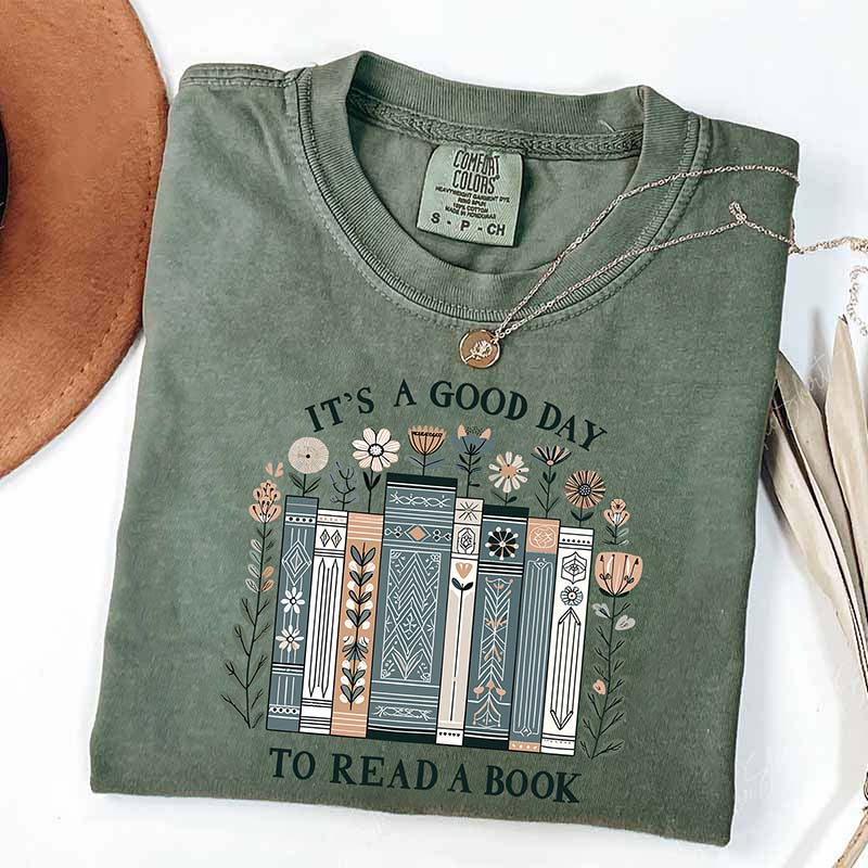 Floral Its A Good Day To Read A Book T-Shirt