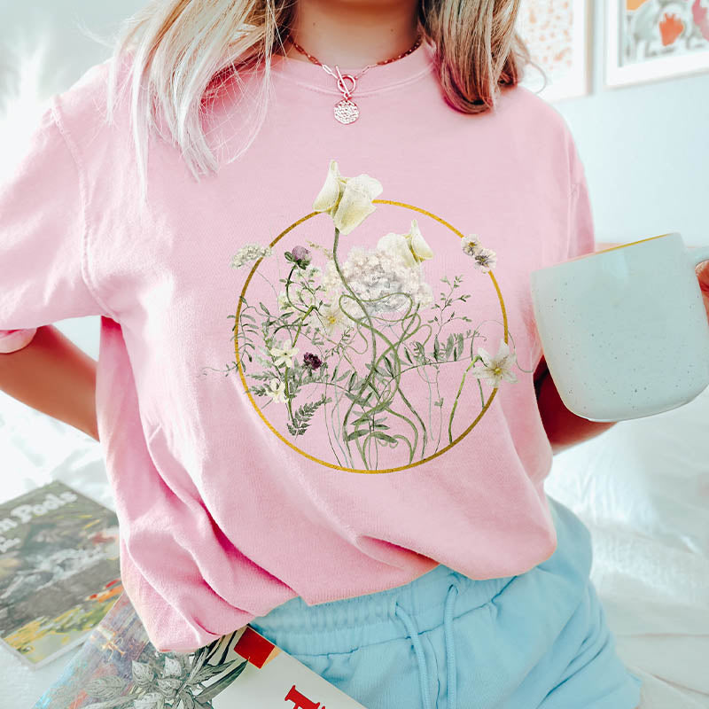 Pressed Wildflower White Floral T-Shirt
