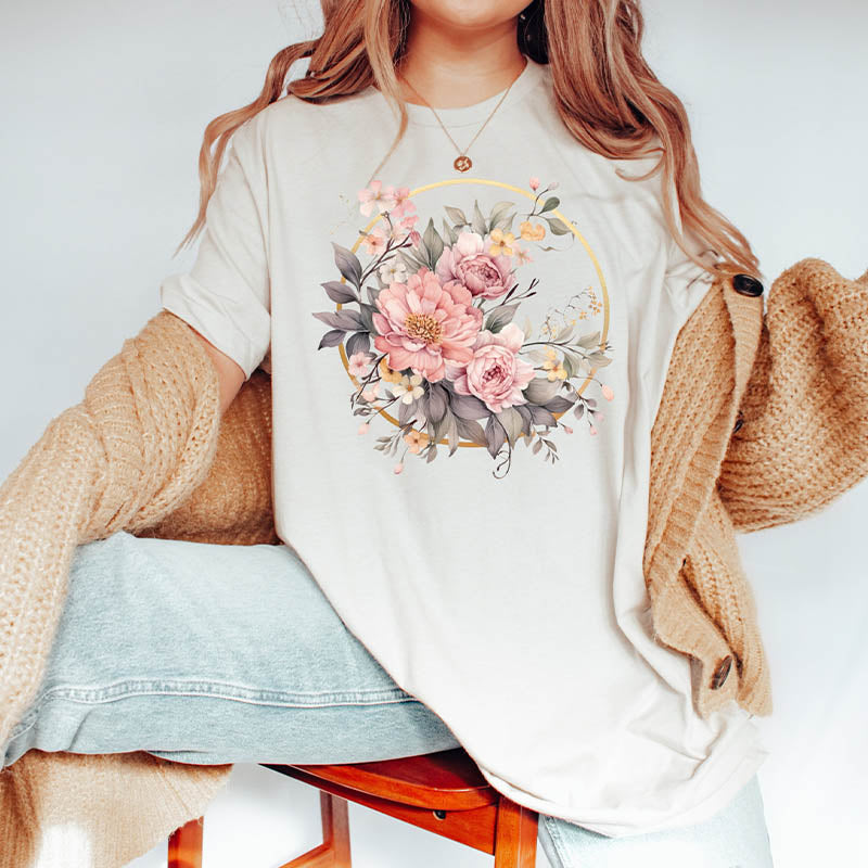 Watercolor Boho Wildflowers Autumn T-Shirt