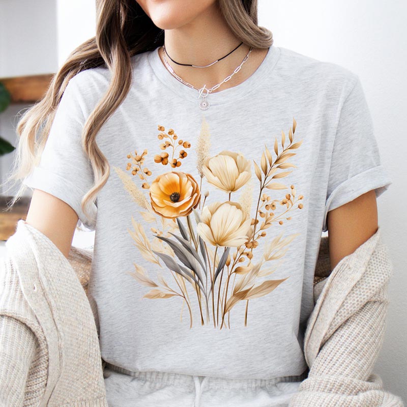 Boho Flowers Gardening Nature T-Shirt