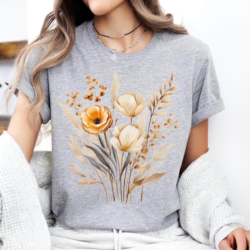 Boho Flowers Gardening Nature T-Shirt