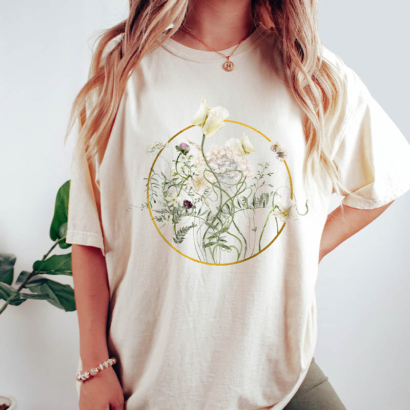 Pressed Wildflower White Floral T-Shirt