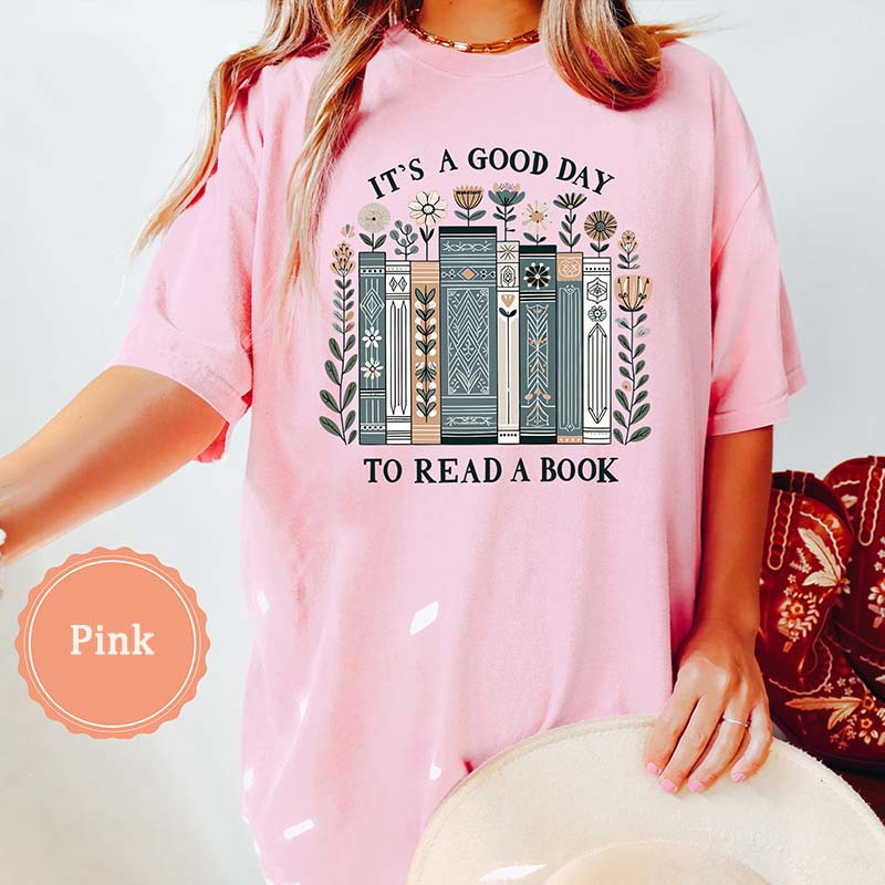 Floral Its A Good Day To Read A Book T-Shirt