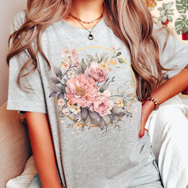 Watercolor Boho Wildflowers Autumn T-Shirt