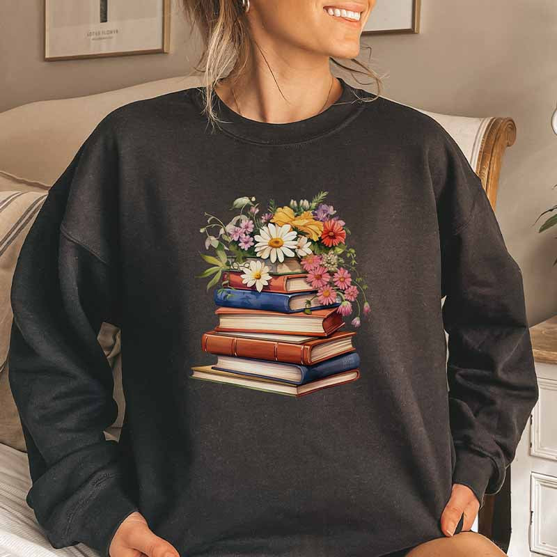 Flowers Book Club Bookworm sweatshirt