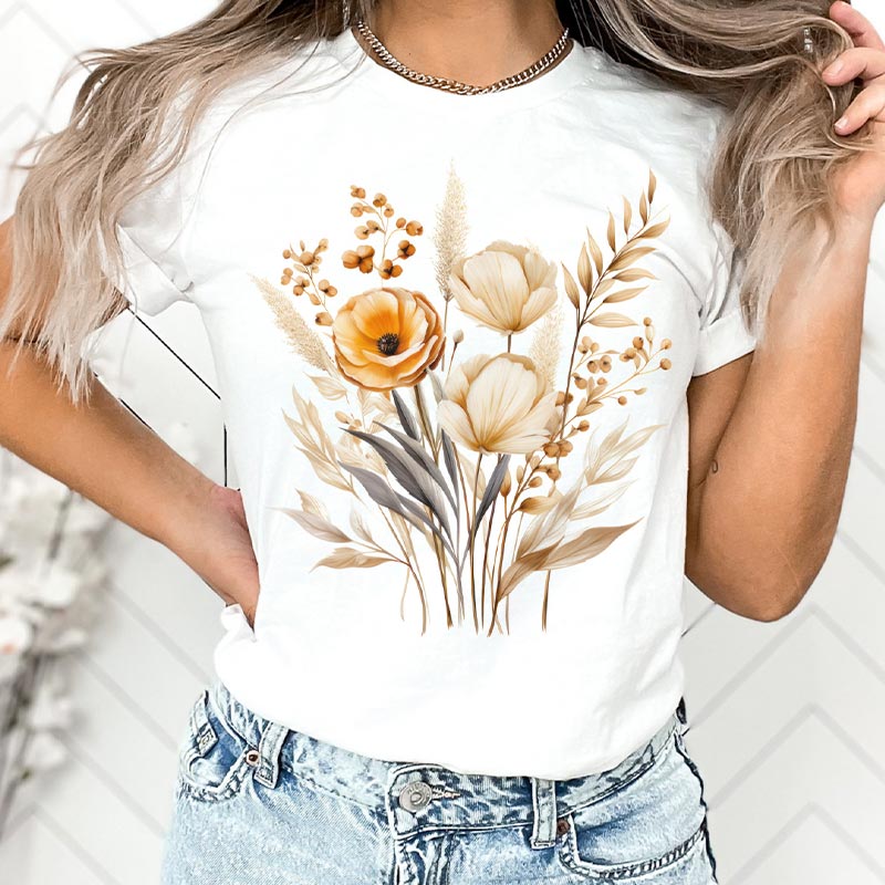 Boho Flowers Gardening Nature T-Shirt