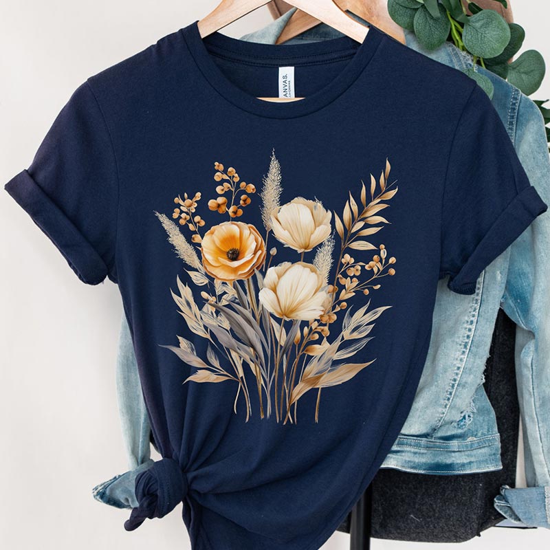 Boho Flowers Gardening Nature T-Shirt