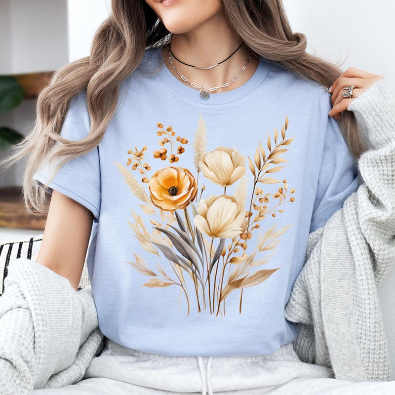 Boho Flowers Gardening Nature T-Shirt