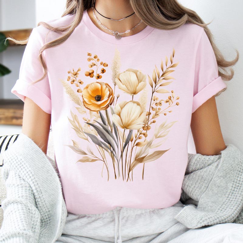 Boho Flowers Gardening Nature T-Shirt