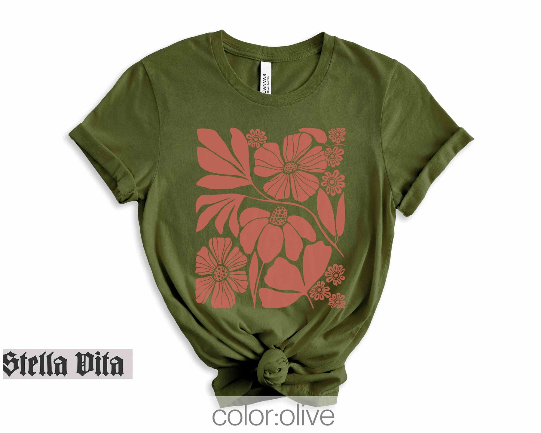 Boho Botanical Flower Neutrales T-Shirt