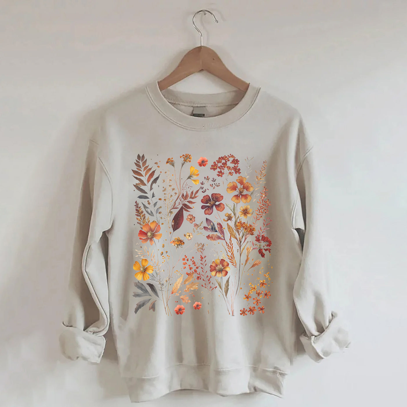 Sweat-shirt vintage pour amoureux du jardin de fleurs sauvages