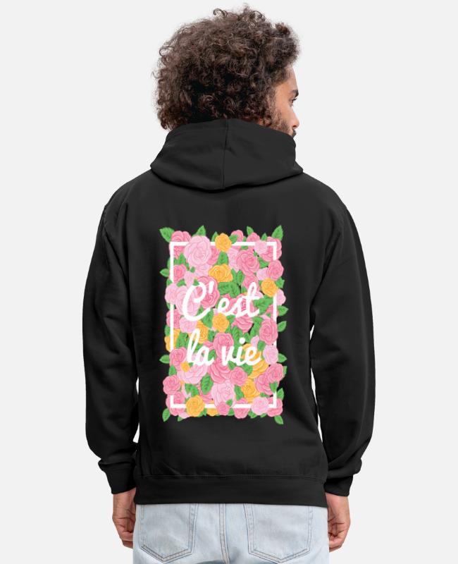 Unisex-Kapuzenpullover mit floralem Rückendruck
