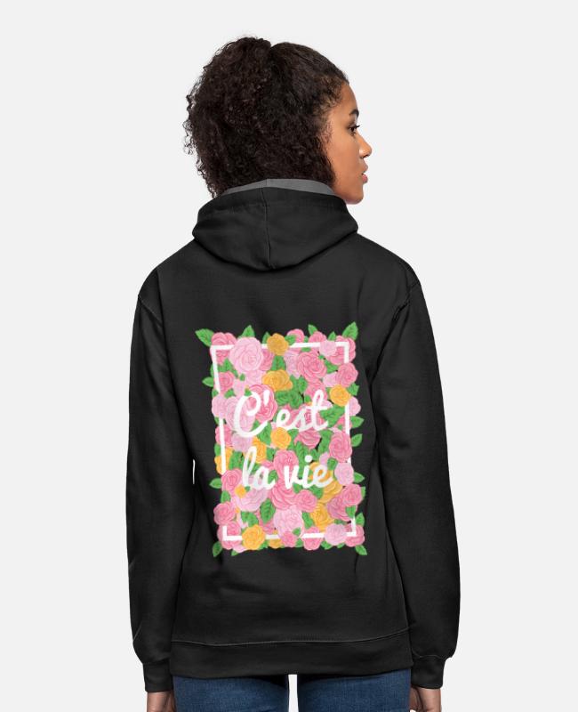 Unisex-Kapuzenpullover mit floralem Rückendruck