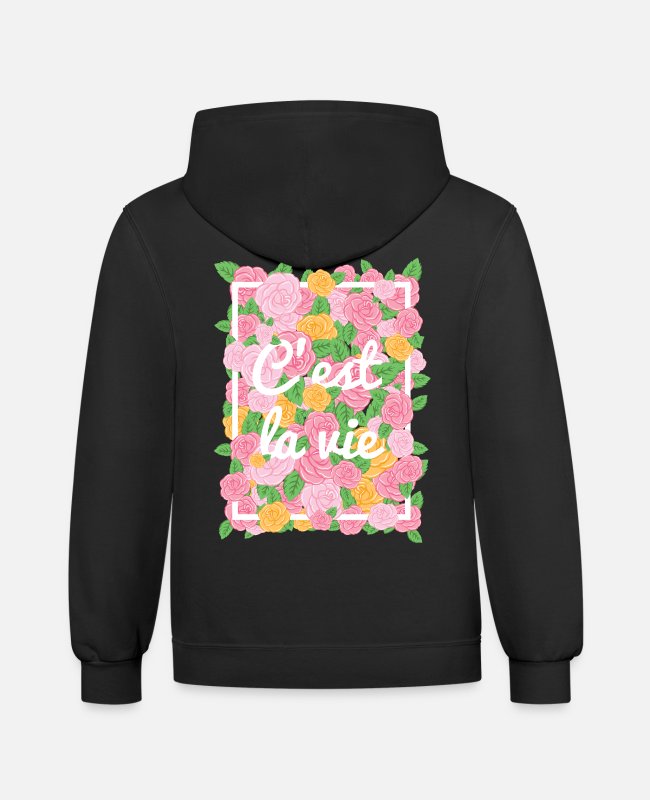 Unisex-Kapuzenpullover mit floralem Rückendruck