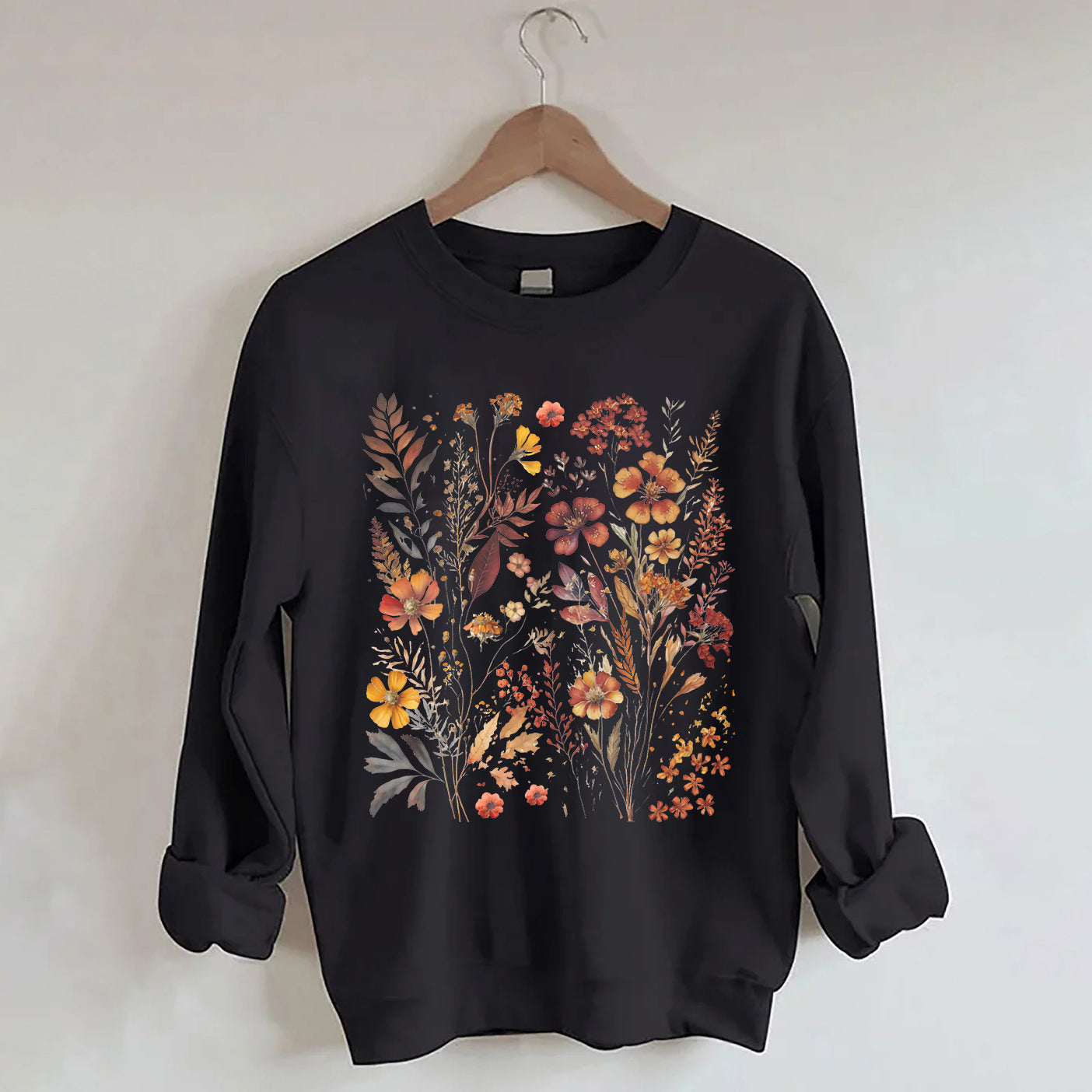 Sweat-shirt vintage pour amoureux du jardin de fleurs sauvages