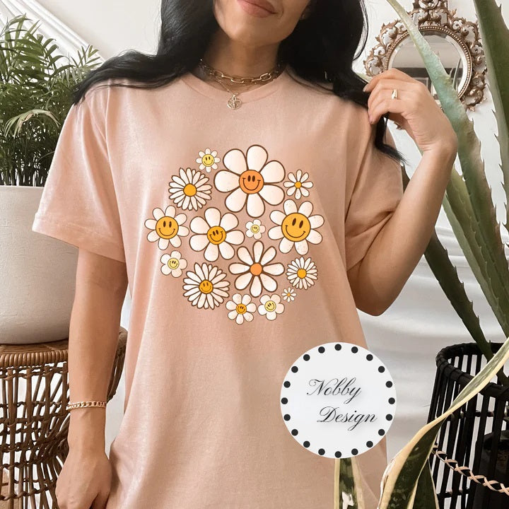 Daisy Floral Boho Rétro Esthétique Tshirt
