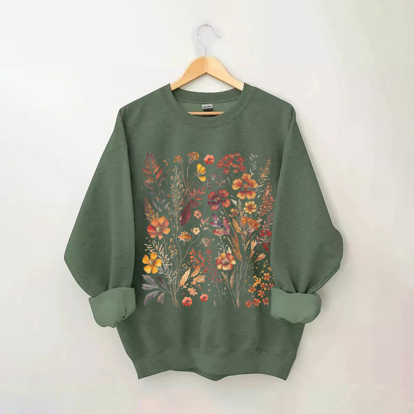 Sweat-shirt vintage pour amoureux du jardin de fleurs sauvages