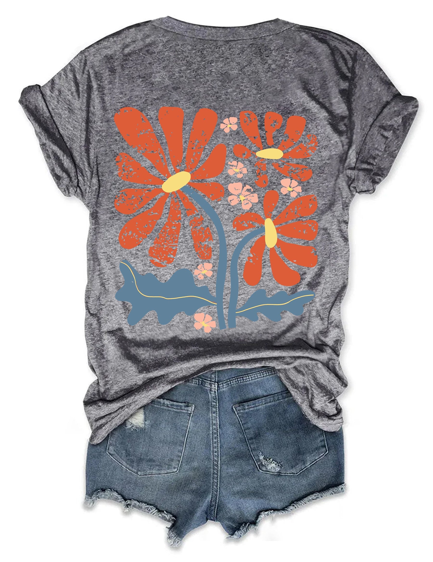 Wachsen Sie durch alles, was Sie durchmachen. T-Shirt mit Boho-Blumen