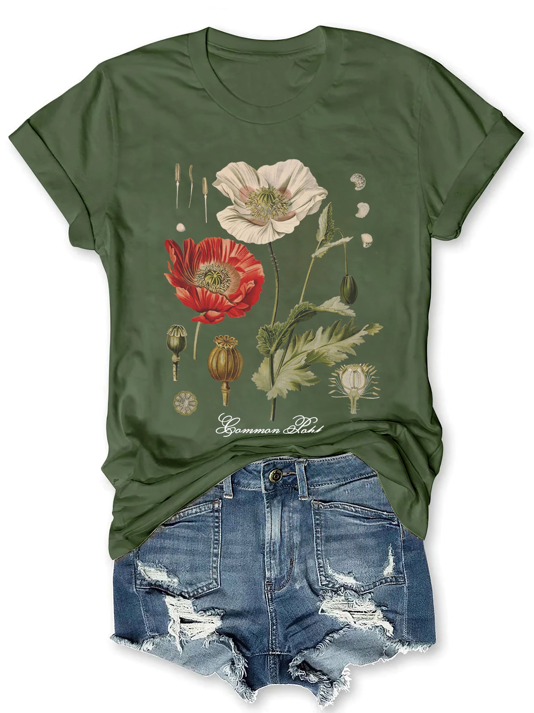 T-shirt Coquelicot Vintage