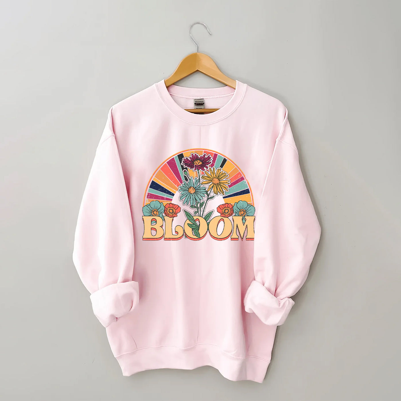Sweat-shirt à fleurs sauvages rétro Bloom