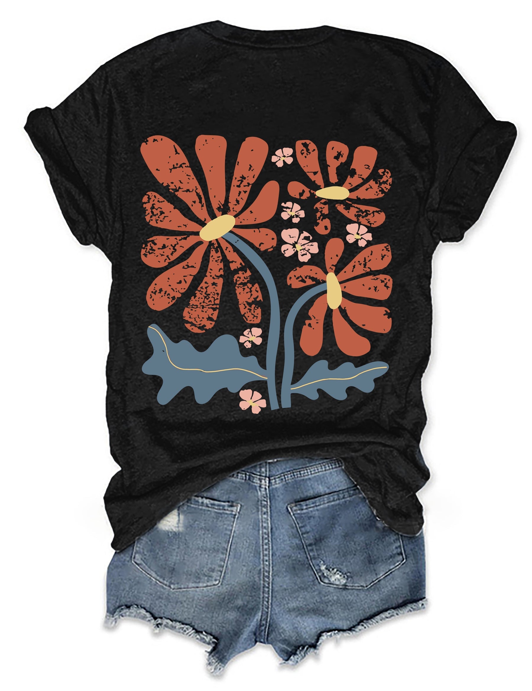 Wachsen Sie durch alles, was Sie durchmachen. T-Shirt mit Boho-Blumen