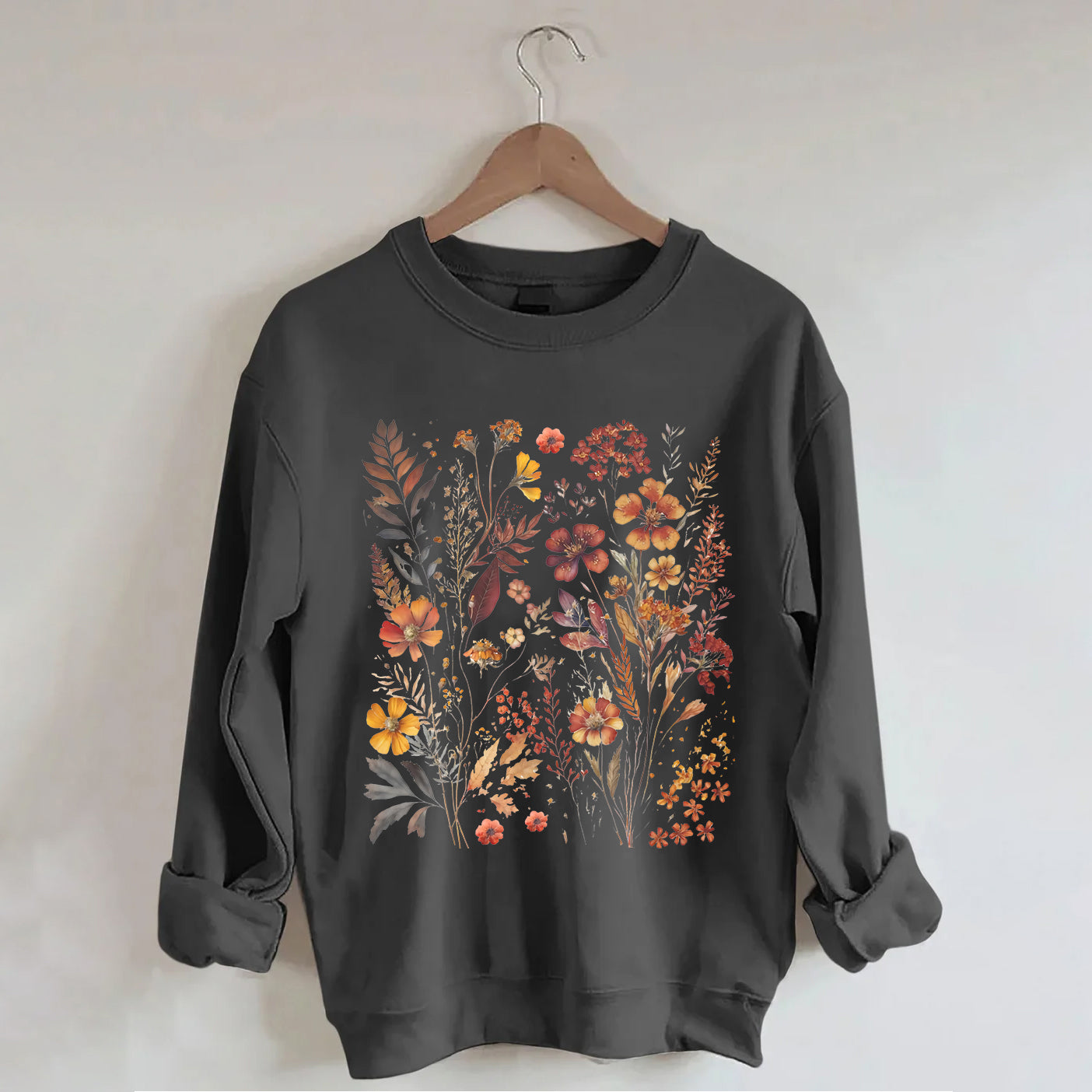 Sweat-shirt vintage pour amoureux du jardin de fleurs sauvages