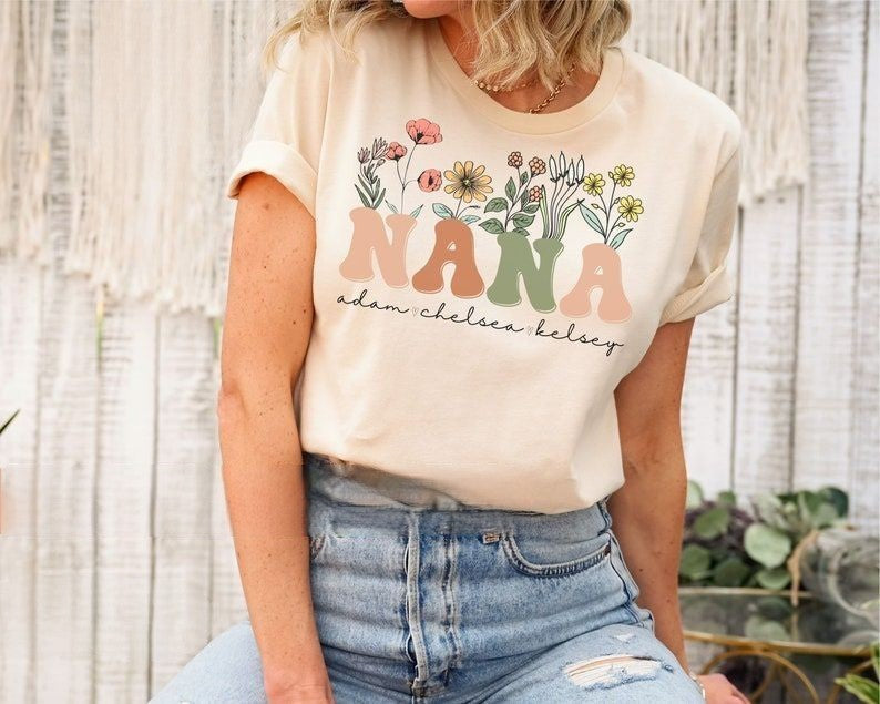 T-shirt personnalisé Nana Wildflowers