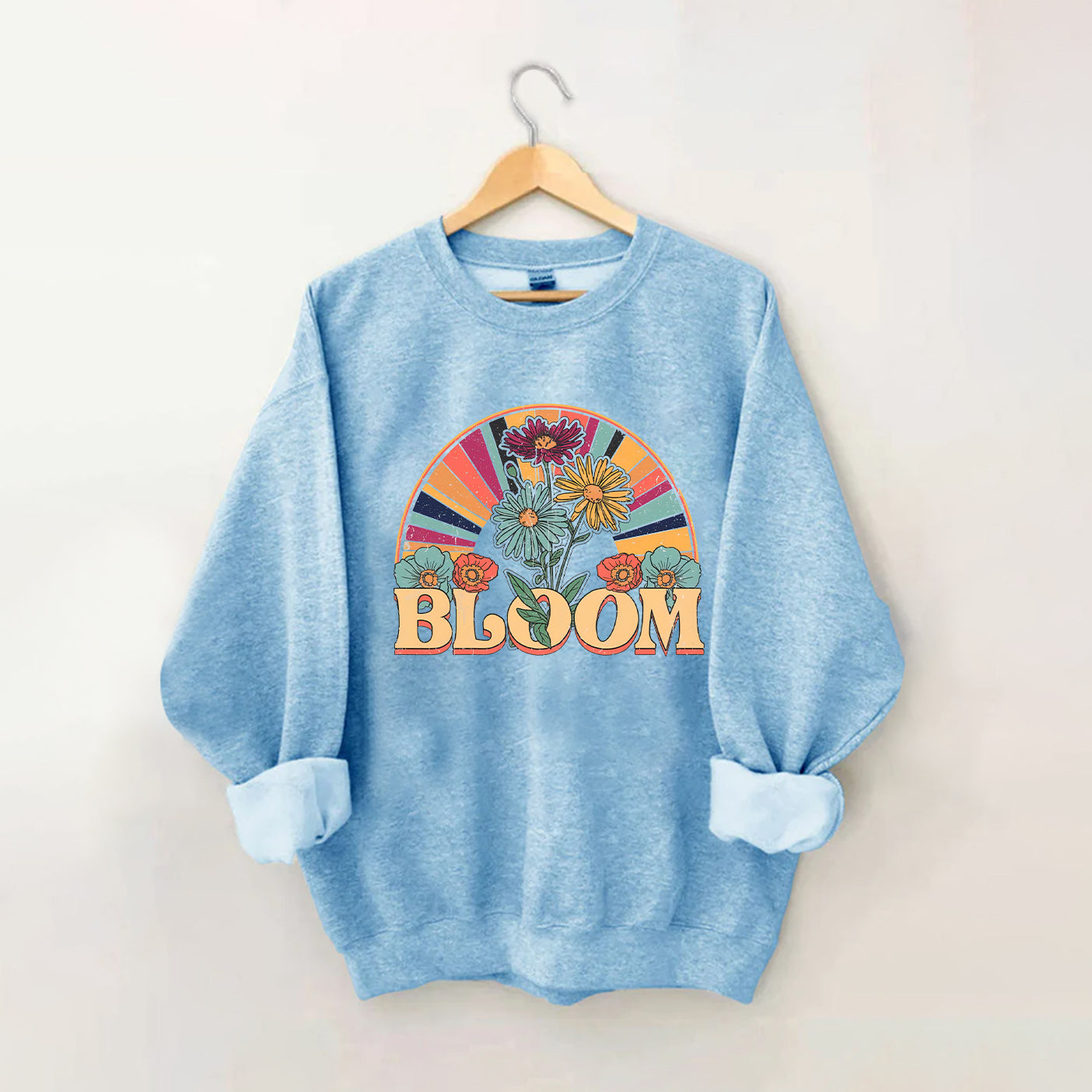 Sweat-shirt à fleurs sauvages rétro Bloom