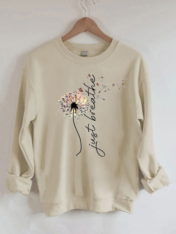 Lässiges Sweatshirt mit Rundhalsausschnitt von Just Breathe