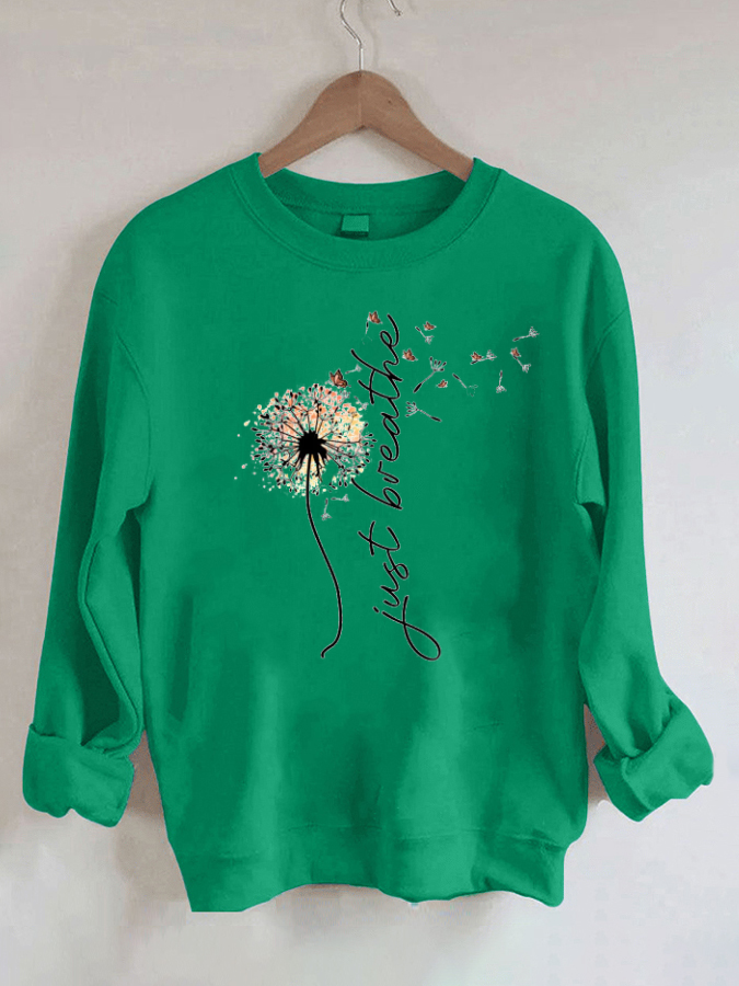Lässiges Sweatshirt mit Rundhalsausschnitt von Just Breathe