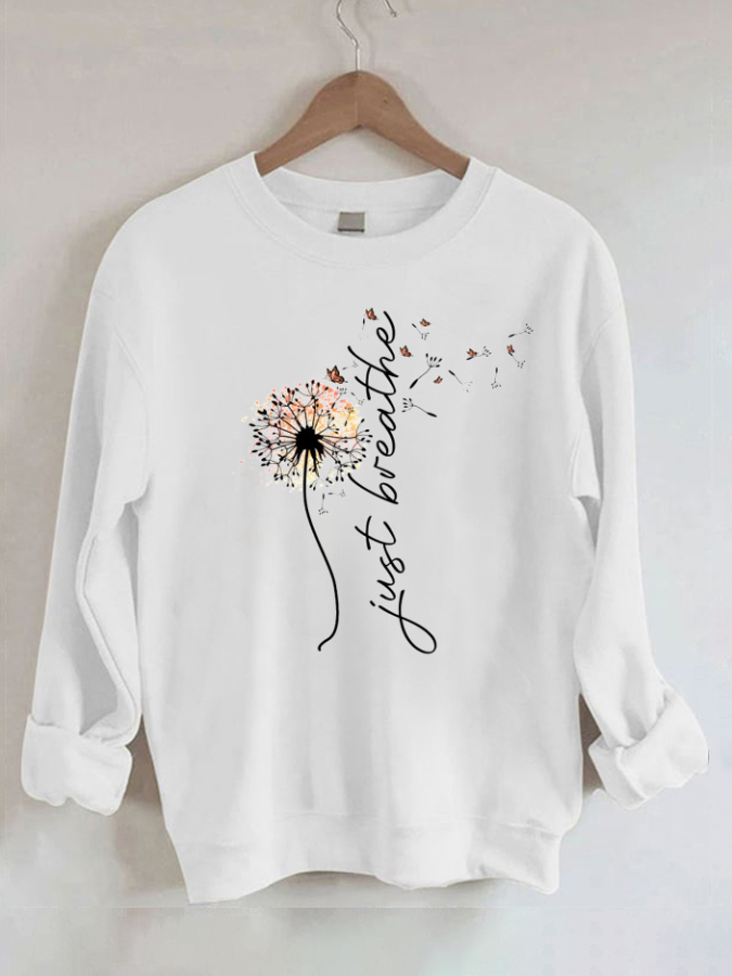 Lässiges Sweatshirt mit Rundhalsausschnitt von Just Breathe