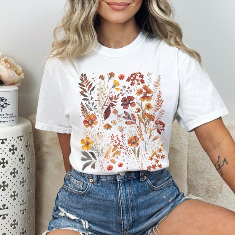 Vintages Wildblumen-Gartenliebhaber-T-Shirt