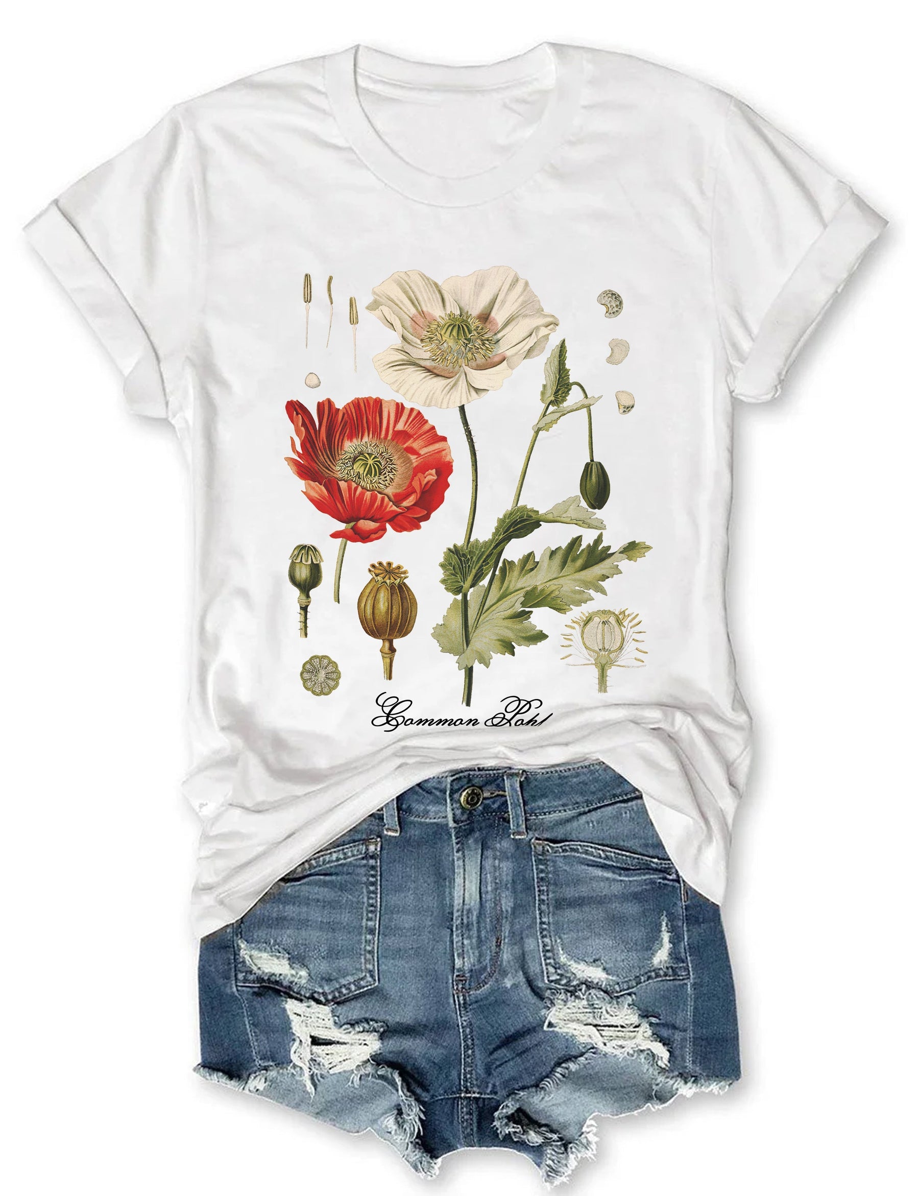 T-shirt Coquelicot Vintage