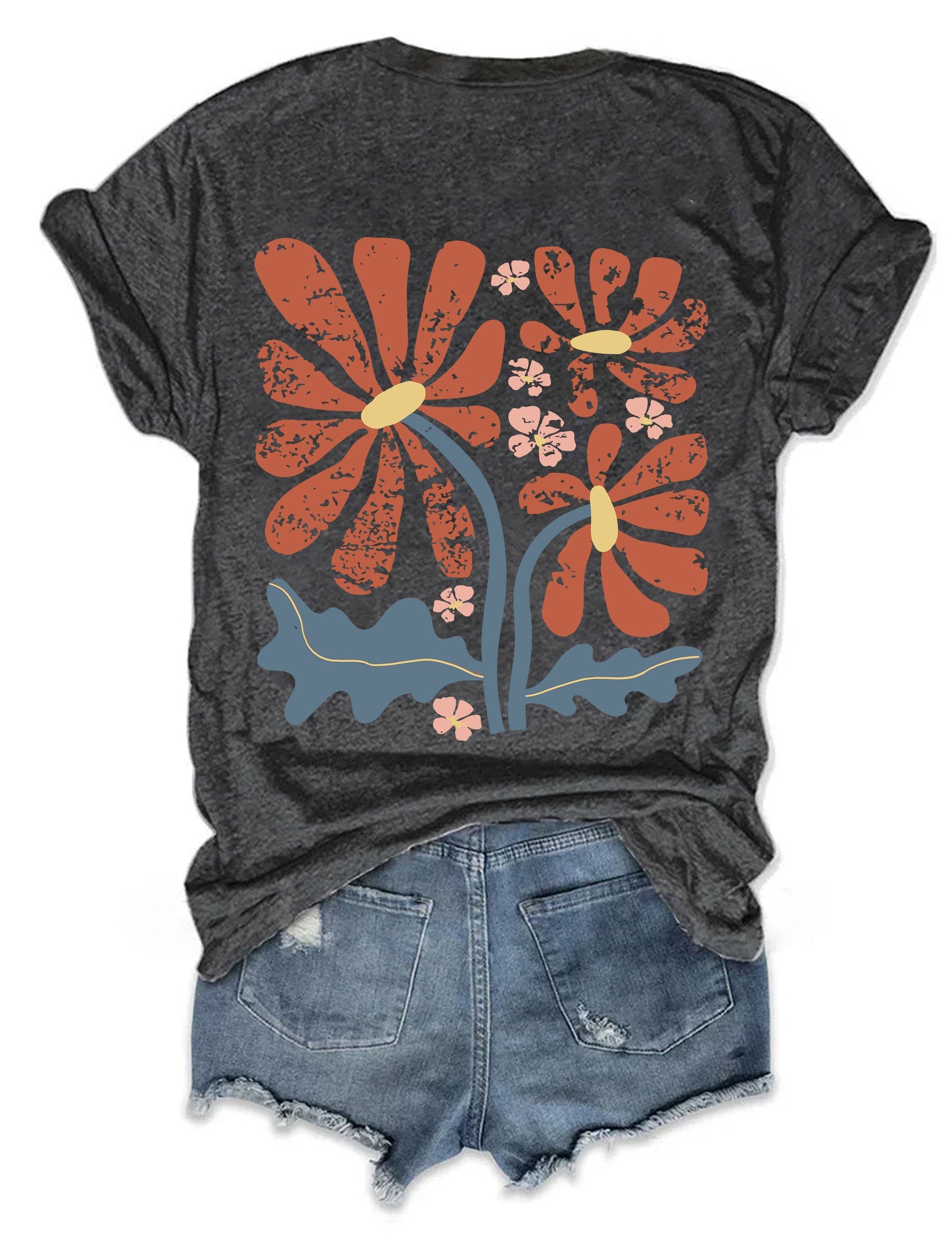 Wachsen Sie durch alles, was Sie durchmachen. T-Shirt mit Boho-Blumen