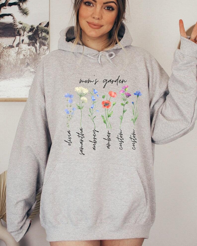 Sweat-shirt à fleurs de jardin de maman