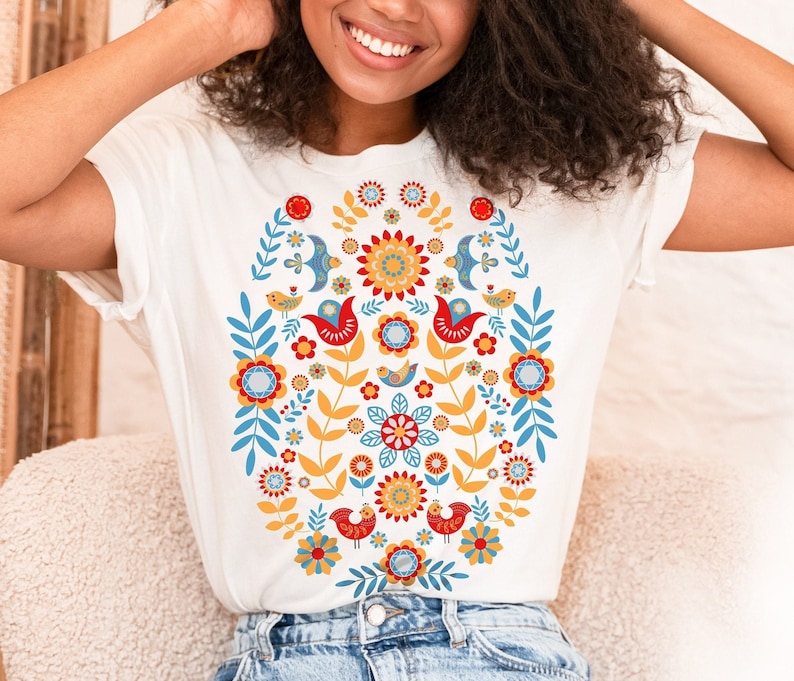 T-shirt Chemise scandinave Art populaire