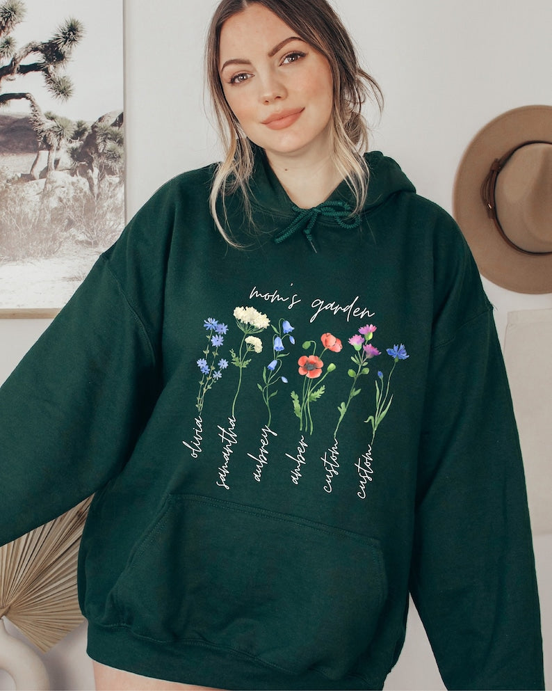 Sweat-shirt à fleurs de jardin de maman