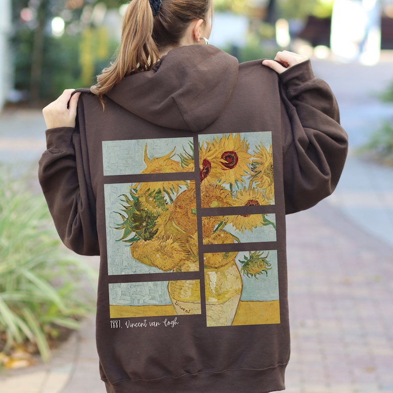 Sweat à capuche Tournesols Vincent Van Gogh Art Rétro vintage Sweat à capuche