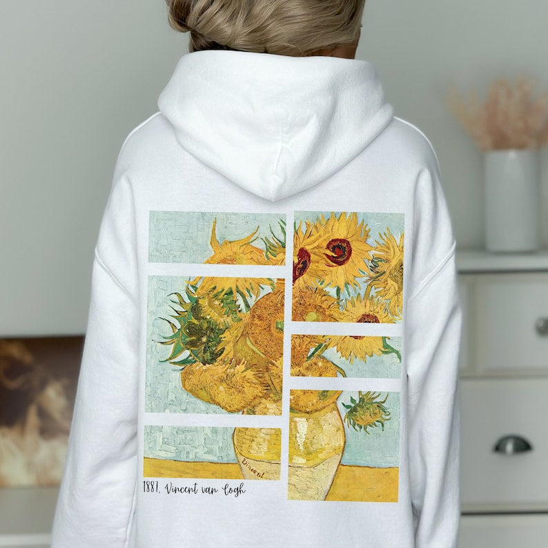 Sweat à capuche Tournesols Vincent Van Gogh Art Rétro vintage Sweat à capuche