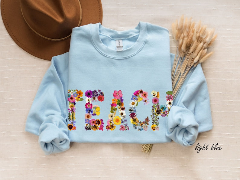 Fleurs pressées TEACH Sweatshirt Professeur Sweatshirt