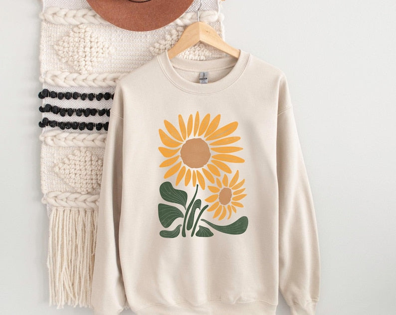 Sweat-shirt tournesol Boho Wildflower Sweatshirt