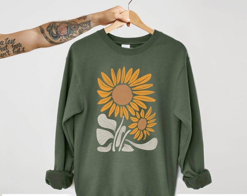 Sweat-shirt tournesol Boho Wildflower Sweatshirt