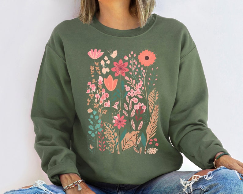 Chemises à fleurs Chemise esthétique à fleurs sauvages