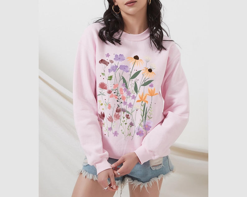Sweat-shirt Fleurs sauvages Pull à fleurs sauvages unisexe