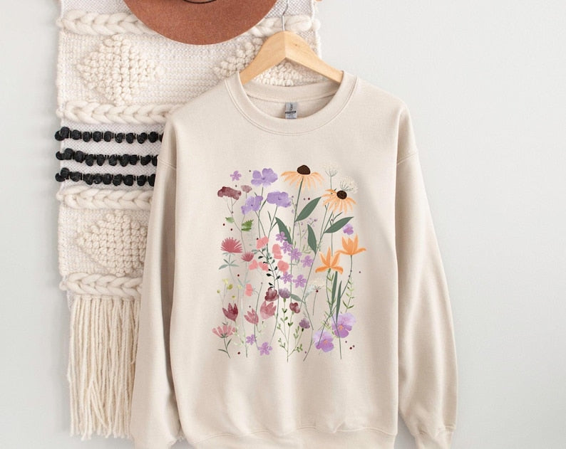 Sweat-shirt Fleurs sauvages Pull à fleurs sauvages unisexe