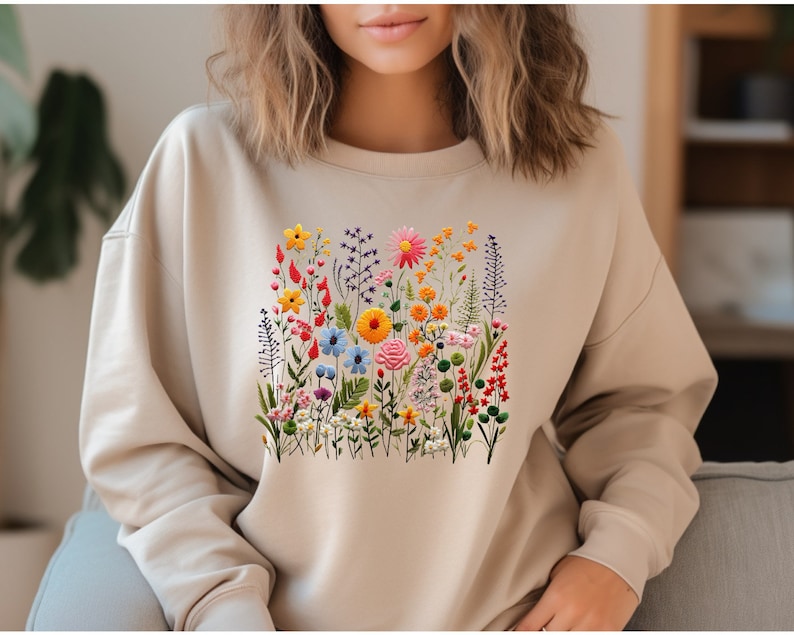 Sweat-shirt Fleurs sauvages Sweat-shirt à motif botanique